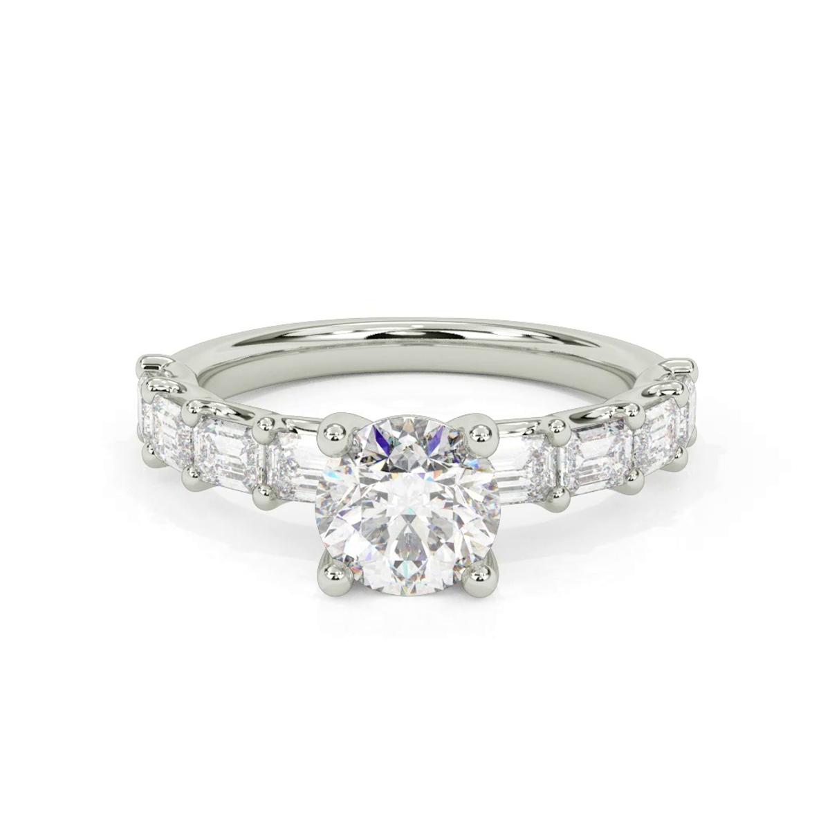 360 degree view of Morrisey East-West Emerald-Cut Lab Engagement Ring