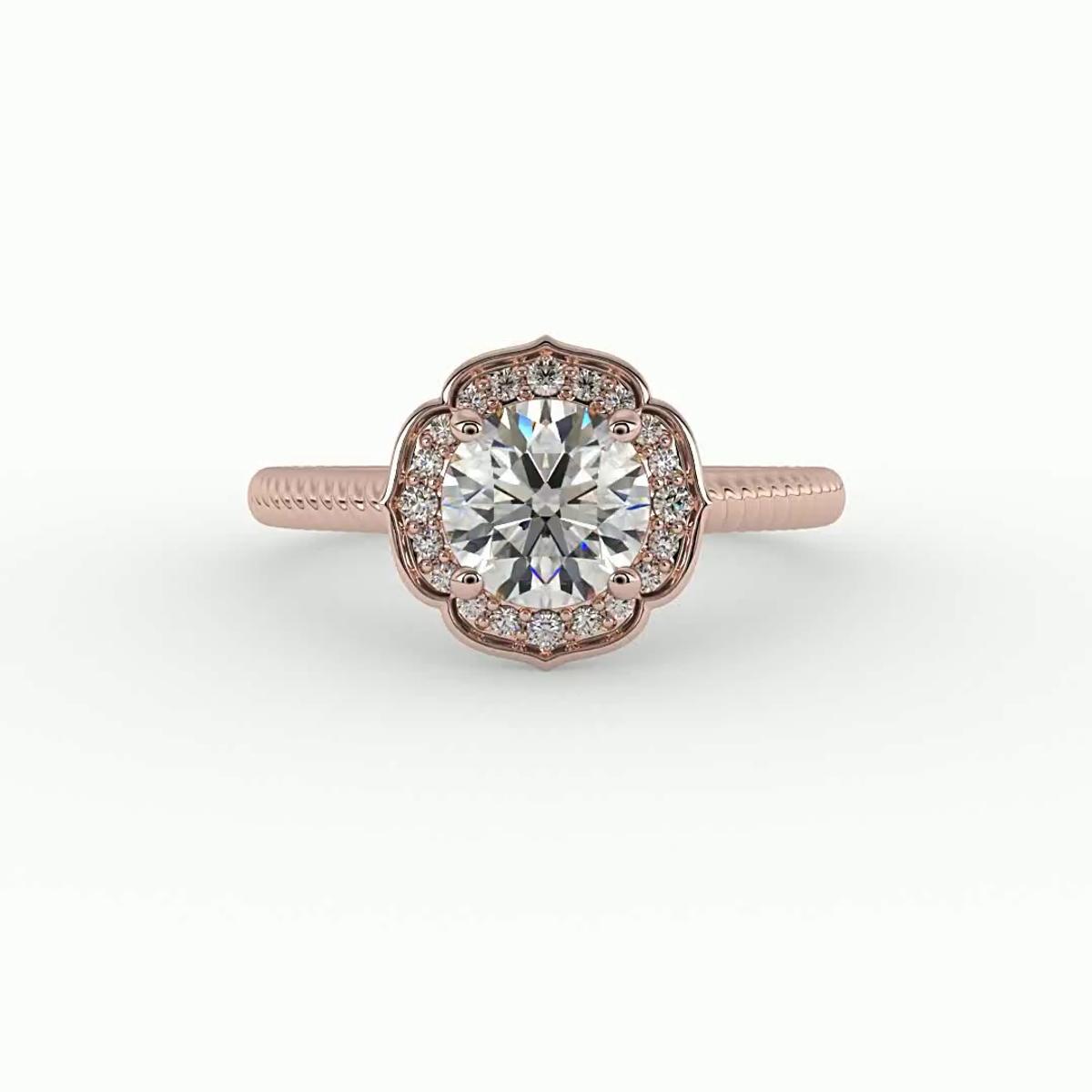 360 degree view of Alexis Halo Engagement Ring