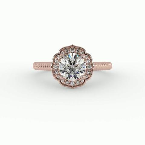 360 degree view of Alexis Halo Engagement Ring