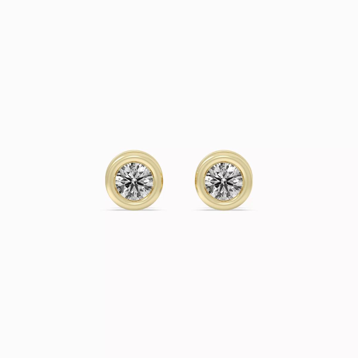 360 degree view of Bezel Lab Diamond Vermeil Earrings (.25 ct. tw.)