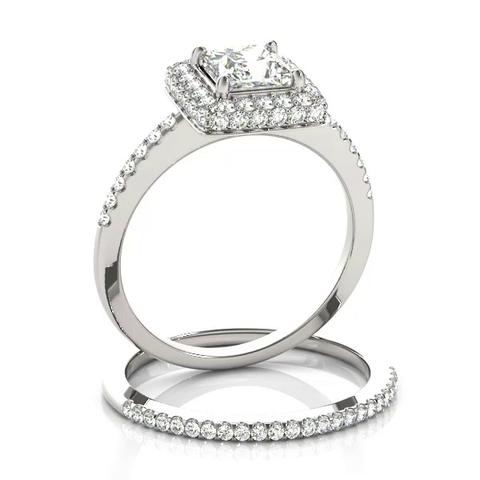 360 degree view of Arabella Halo Engagement Ring