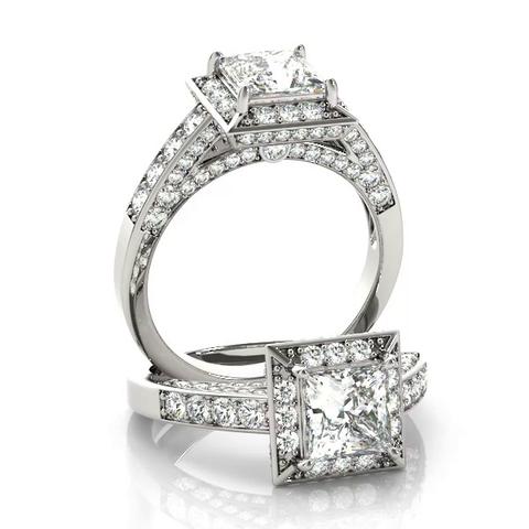 360 degree view of Gracie Halo Engagement Ring
