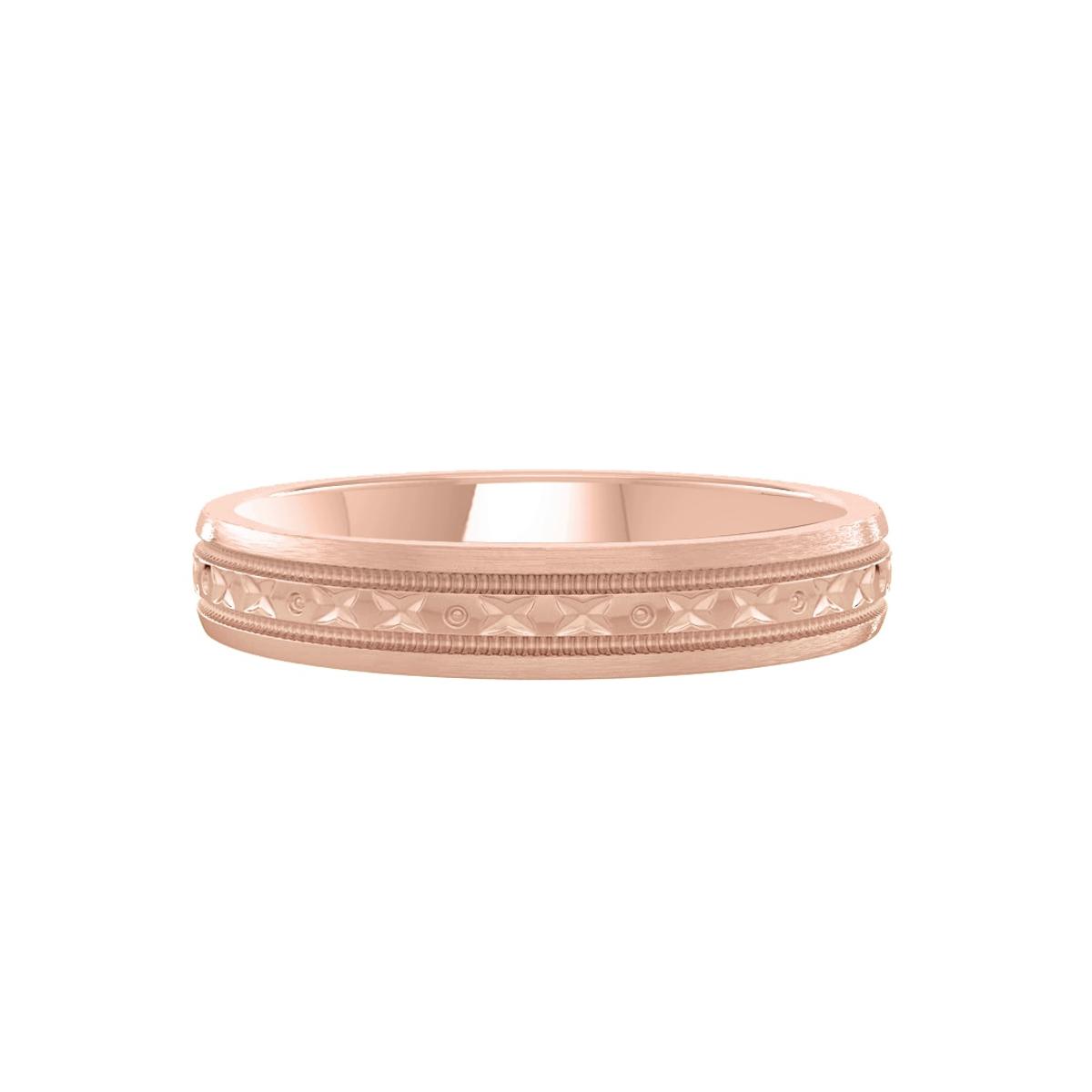 360 degree view of Geometric Milgrain Band (3.5mm)