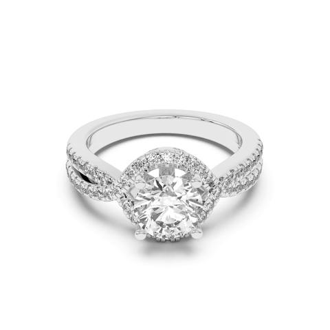 360 degree view of Desiree Crossover Floating Halo Engagement Ring