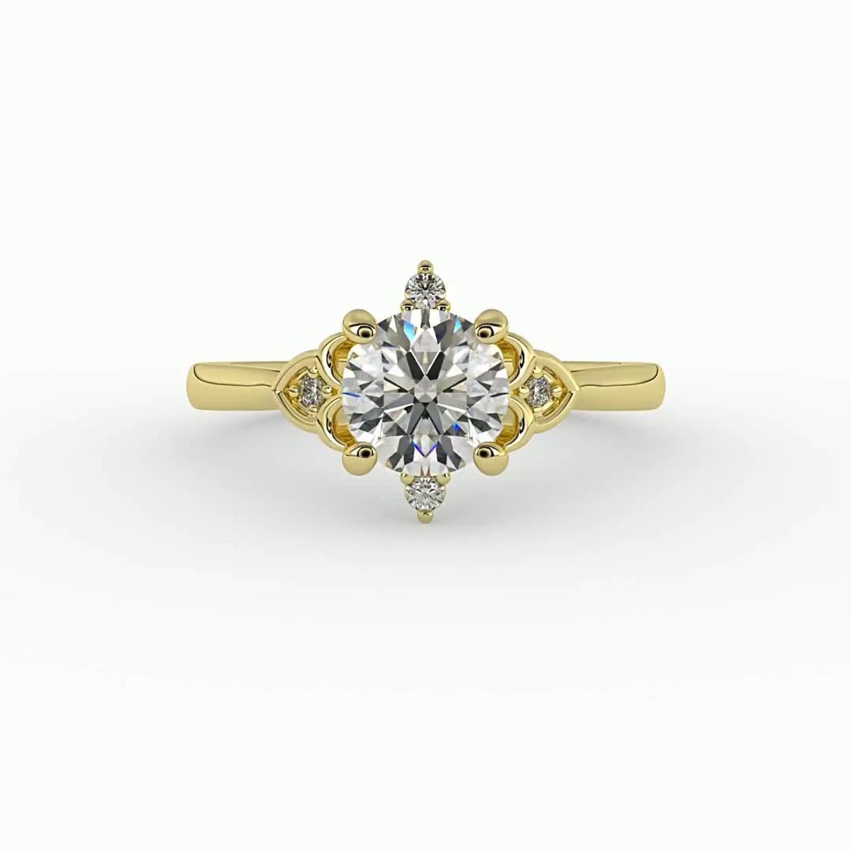 360 degree view of Aspen Art Deco Engagement Ring