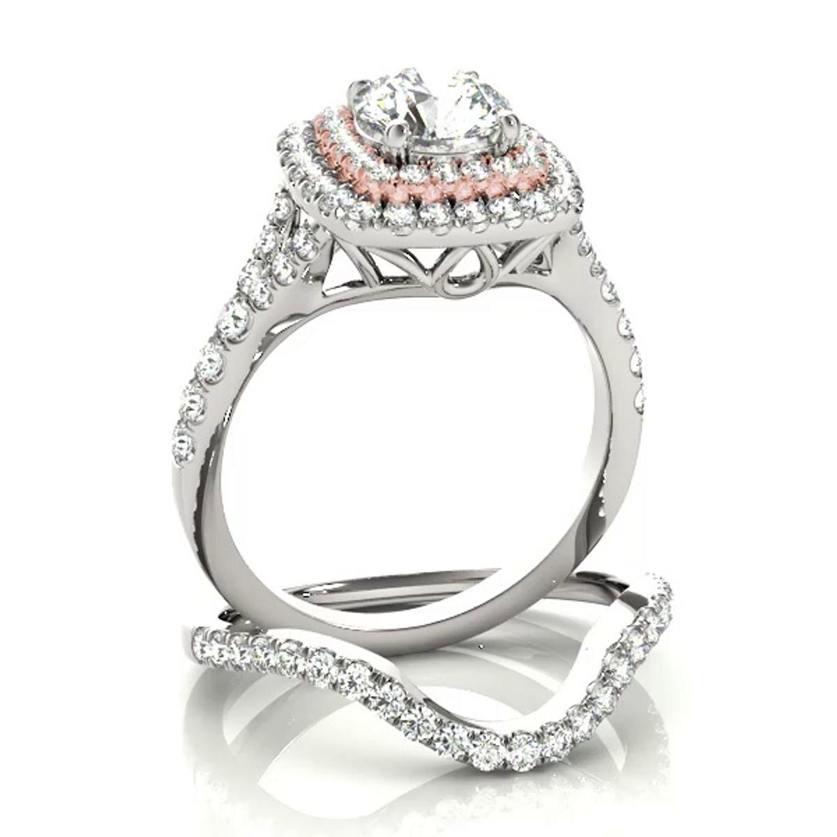 360 degree view of Ellery Double Halo Engagement Ring