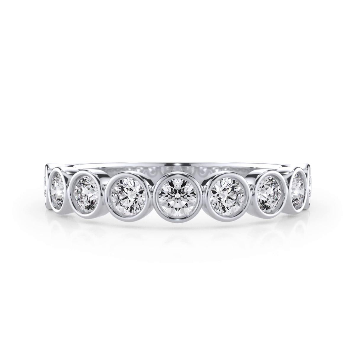 Round Bezel Lab Diamond Band (.50ct. tw.) - Platinum