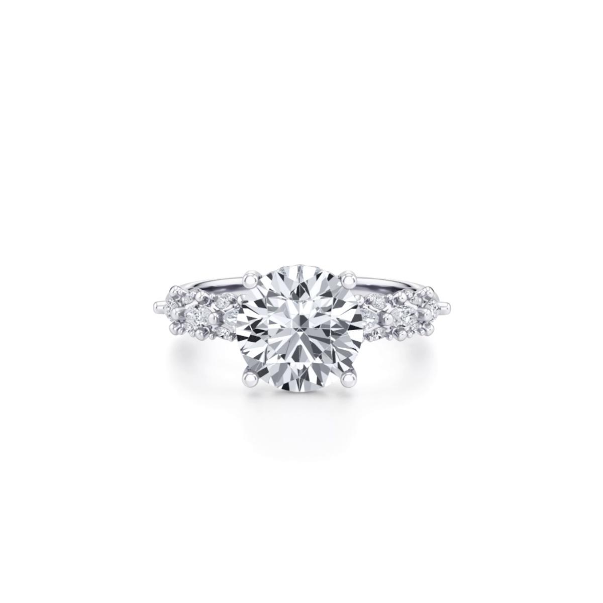 360 degree view of Alira Marquise Hidden Halo Engagement Ring