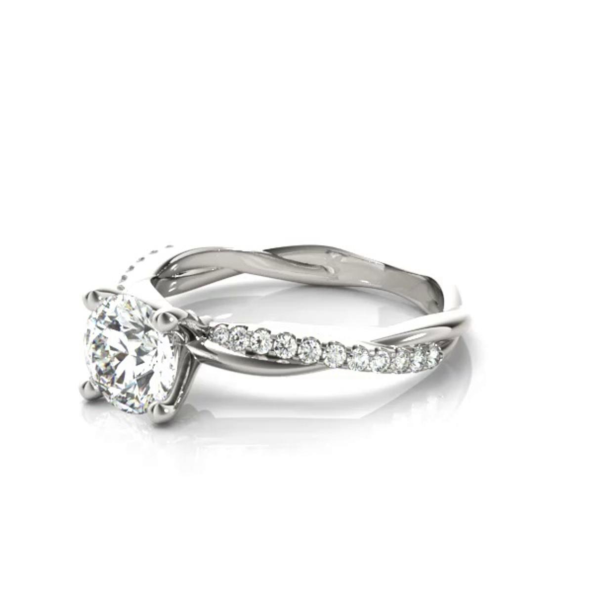 360 degree view of Brooklyn 4 Prong Diamond Twist Engagement Ring