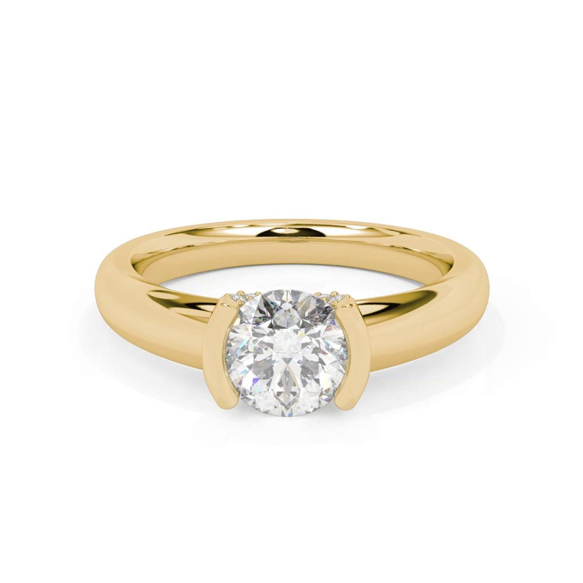 360 degree view of Darien Diamond Accent Bezel Engagement Ring