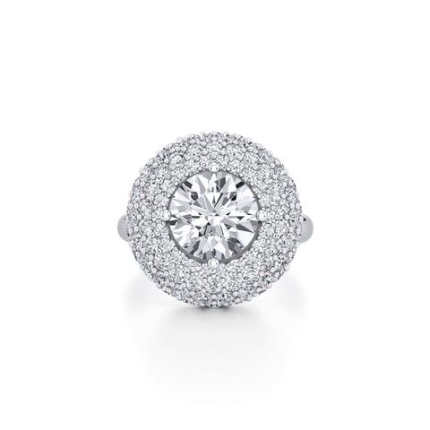 360 degree view of Portella Domed Halo Lab Diamond Engagement Ring