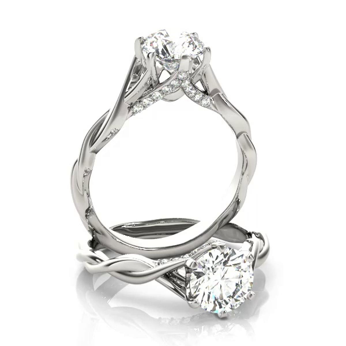 360 degree view of Skylar 6 Prong Twist Engagement Ring