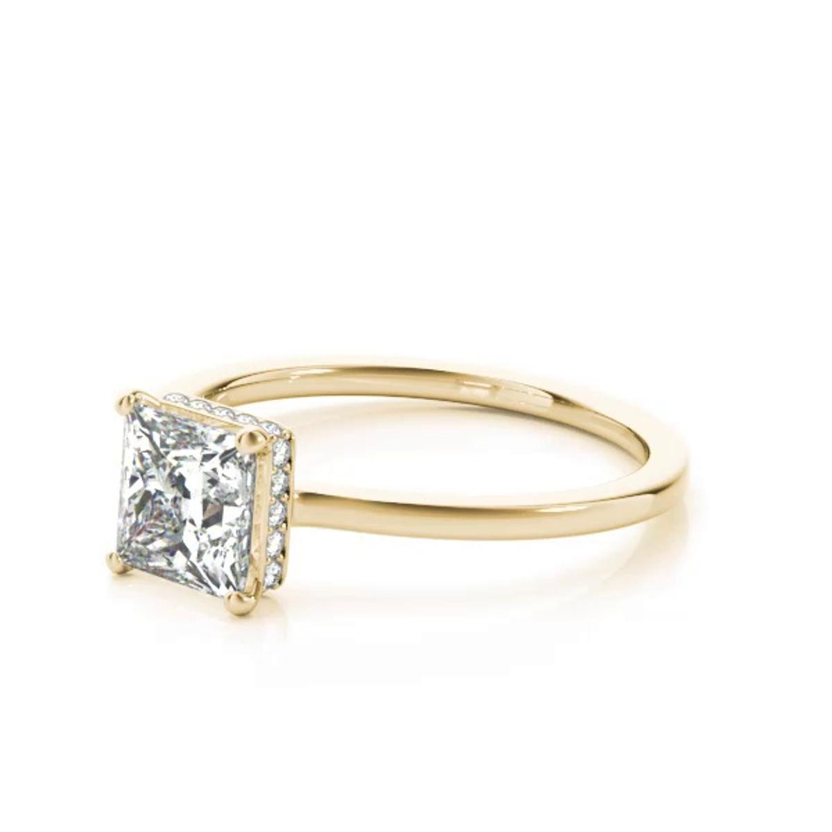 360 degree view of Ellie Hidden Halo Engagement Ring