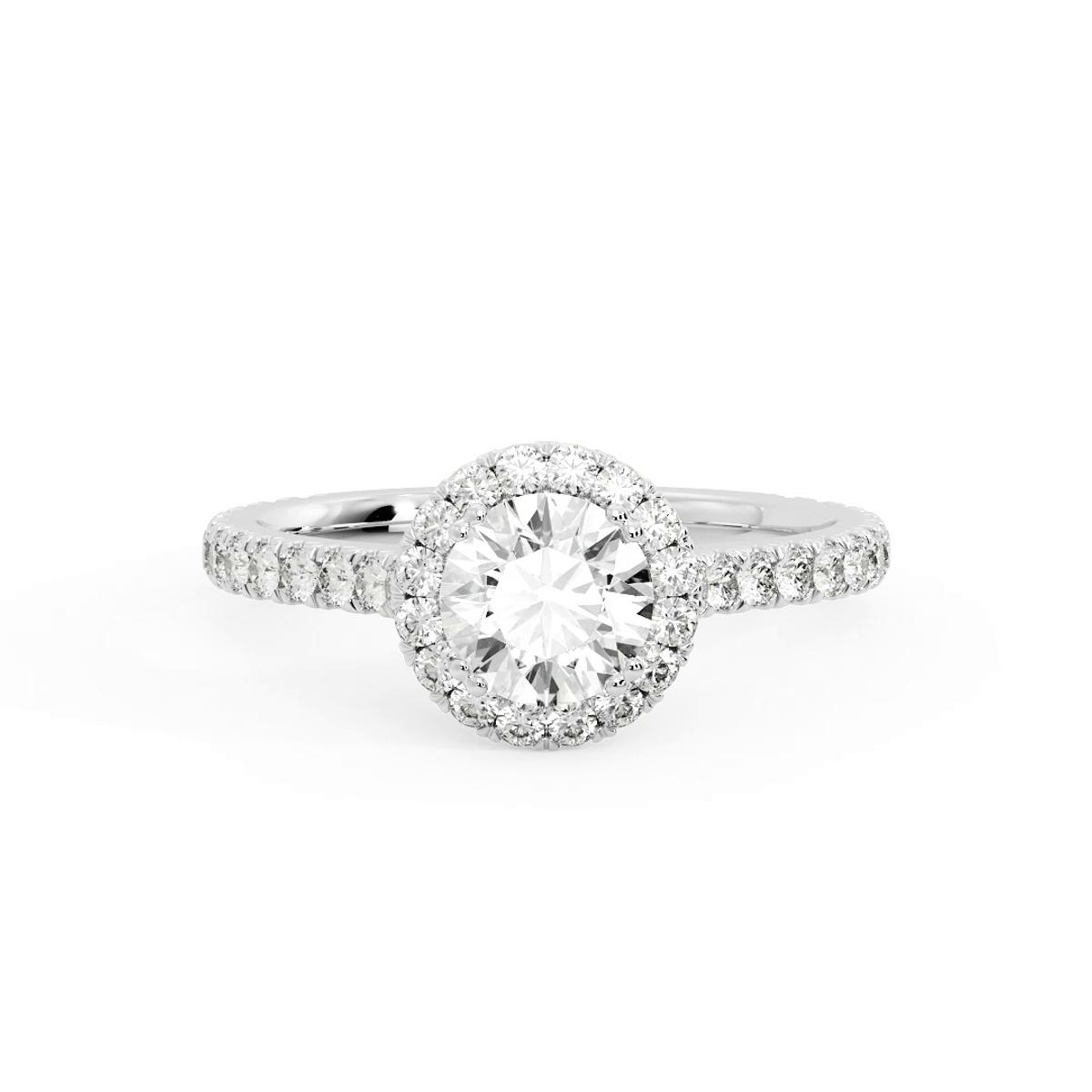 360 degree view of Alison Halo Engagement Ring