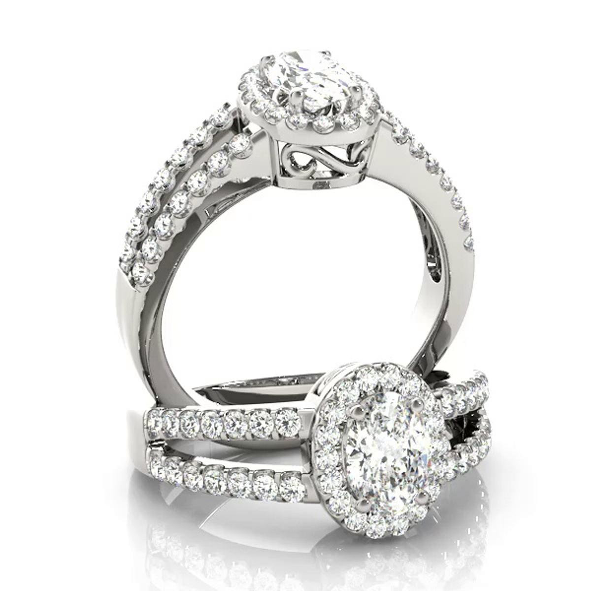 360 degree view of Zya Halo Engagement Ring