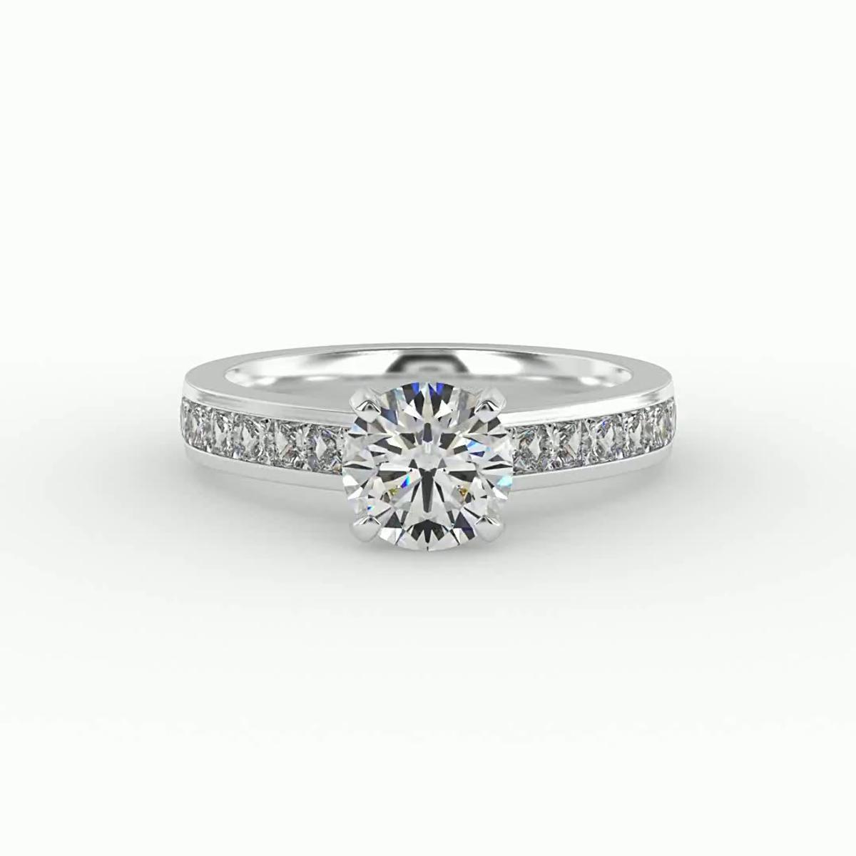 360 degree view of Noelle Channel-Set Princess-Cut Engagement Ring
