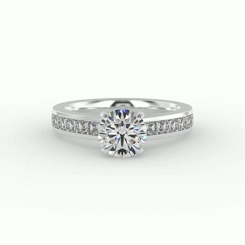 360 degree view of Noelle Channel-Set Princess-Cut Engagement Ring