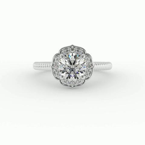 360 degree view of Alexis Halo Engagement Ring