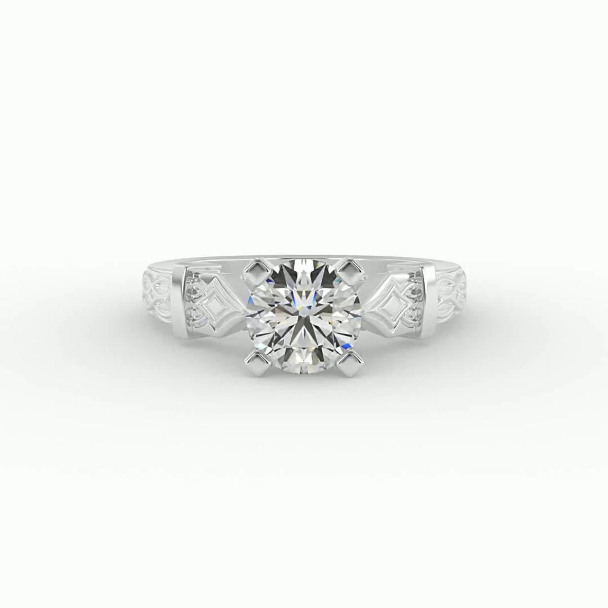 360 degree view of Anastasia Art Deco Solitaire Engagement Ring
