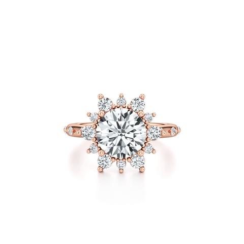360 degree view of Solara Sunburst Lab Diamond Engagement Ring