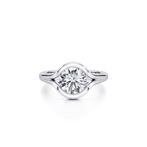 360 degree view of Orla Split Bezel Solitaire Engagement Ring