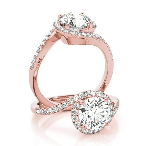 360 degree view of Phoenix Halo Engagement Ring