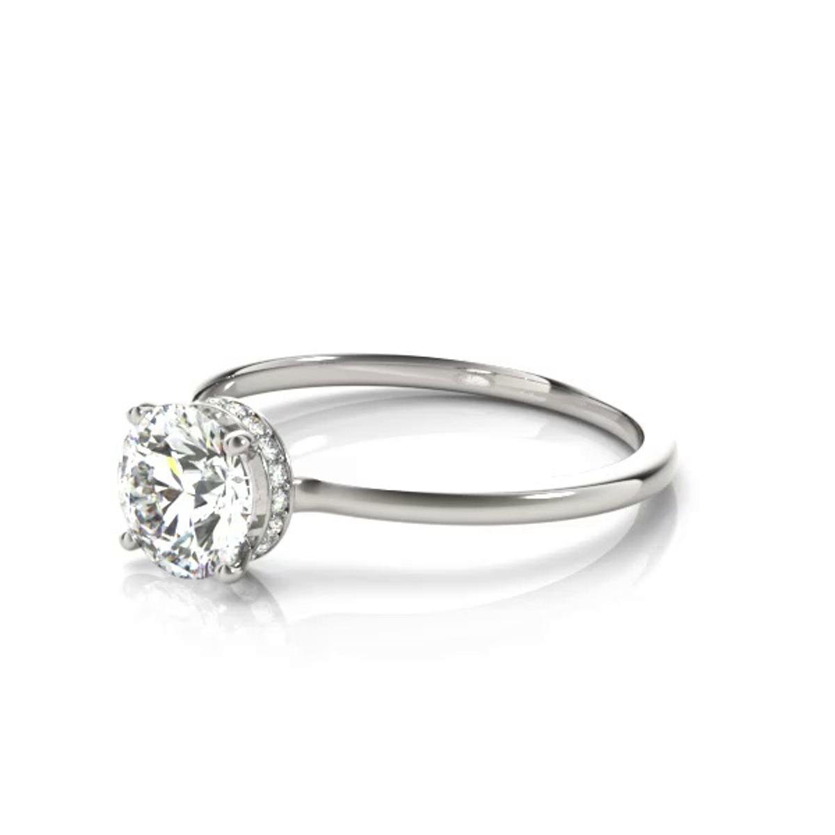 360 degree view of Amelia Hidden Halo Engagement Ring