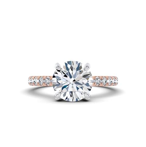 360 degree view of Sculpted C-Prong Pavé Lab Engagement Ring by Christian Siriano
