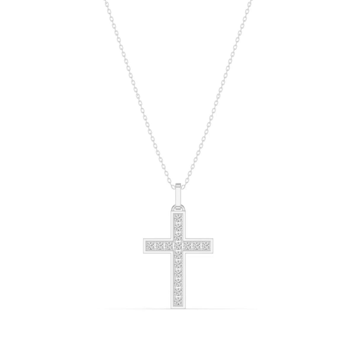 360 degree view of Structured Lab Diamond Cross Pendant (.50 ct. tw.)