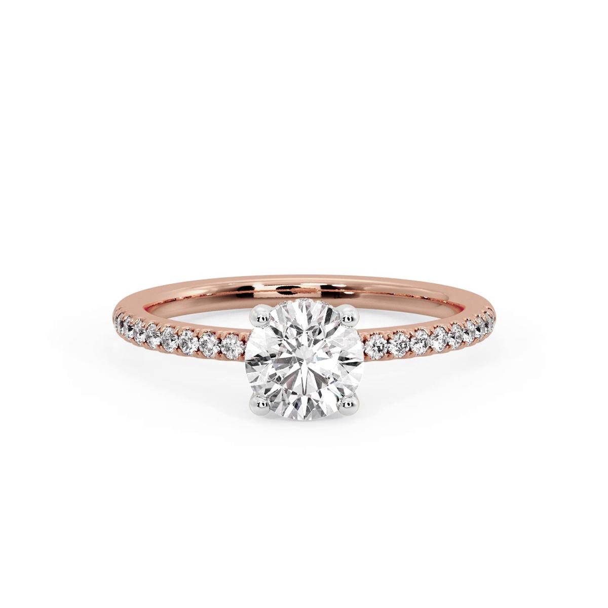 360 degree view of Emaan Two-Tone Pave Hidden Halo Engagement Ring