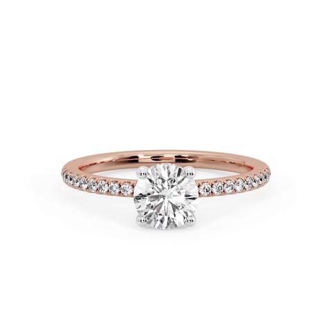 360 degree view of Emaan Two-Tone Pave Hidden Halo Engagement Ring