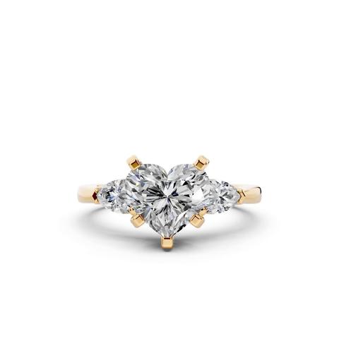 360 degree view of Madison Three-Stone Lab Pear Engagement Ring