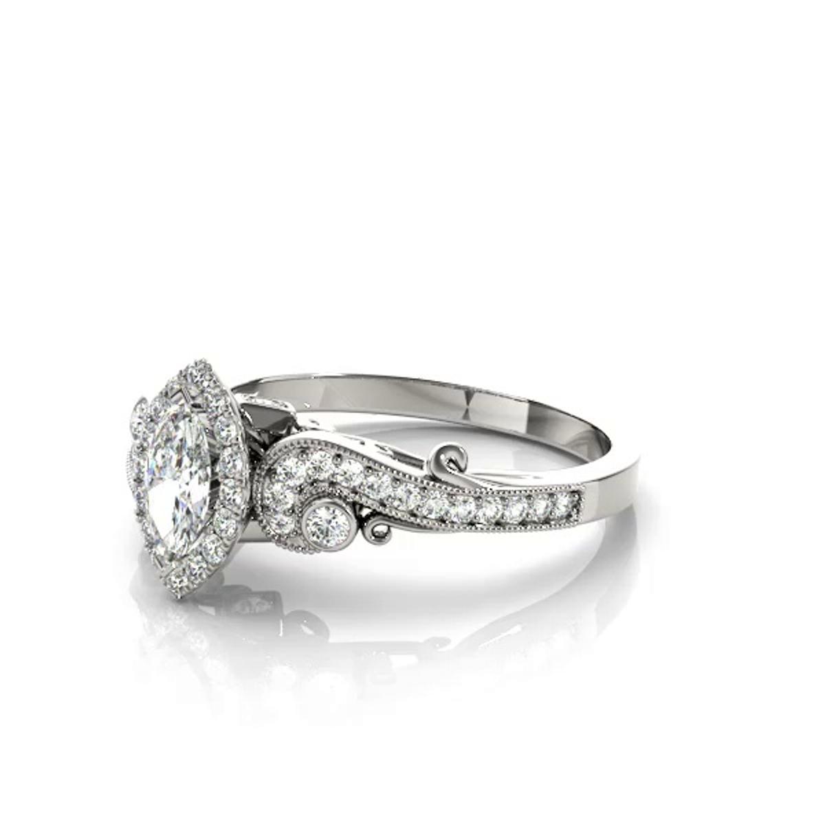 360 degree view of Azariah Halo Engagement Ring