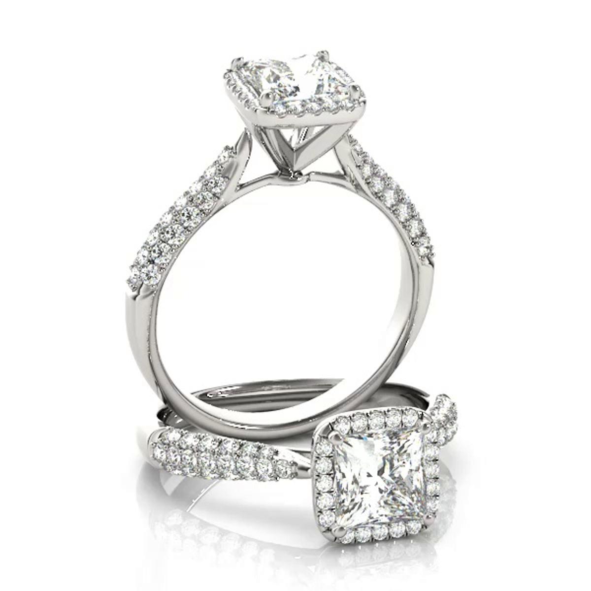 360 degree view of Bessie Halo Engagement Ring
