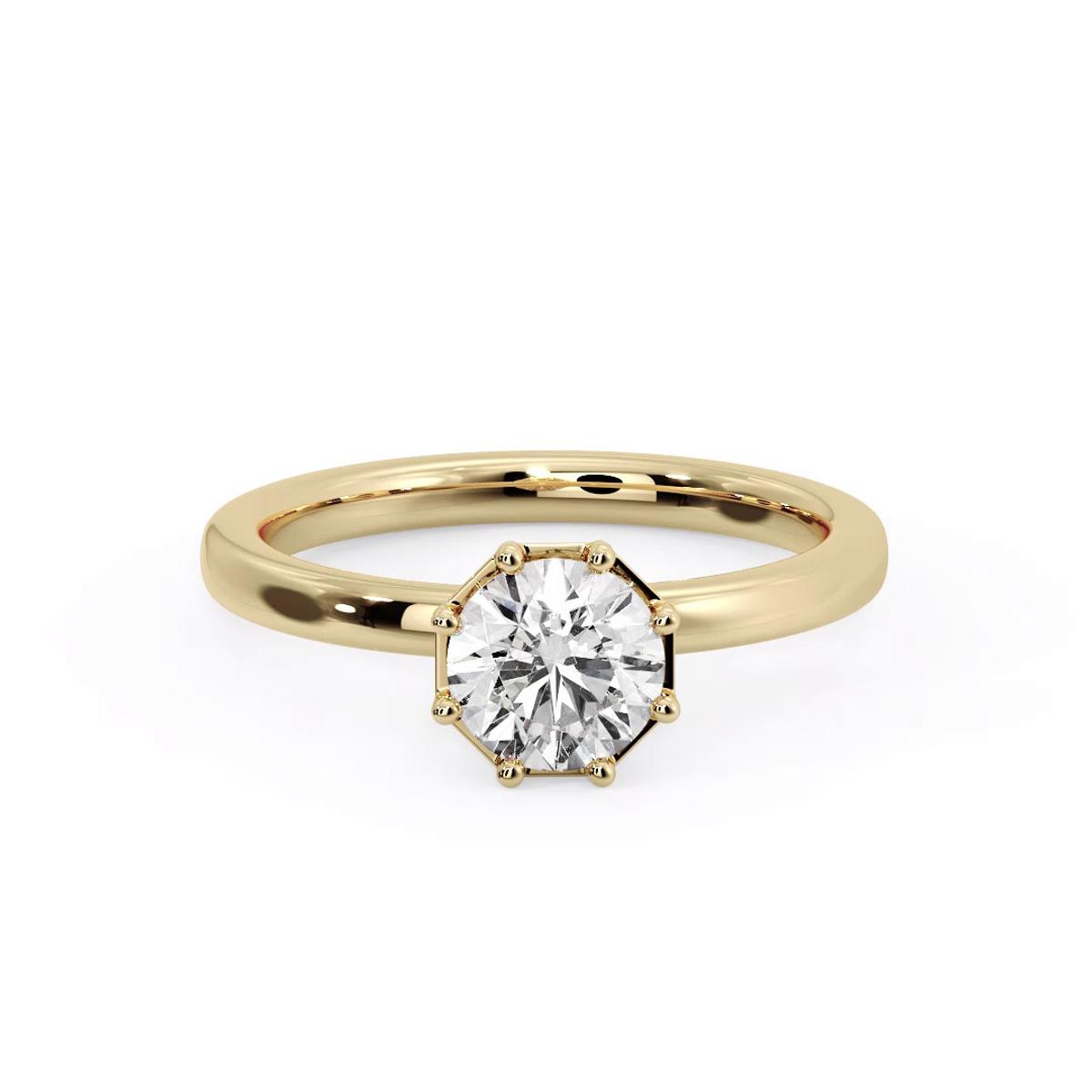 360 degree view of Ariya 8 Prong Hidden Halo Engagement Ring