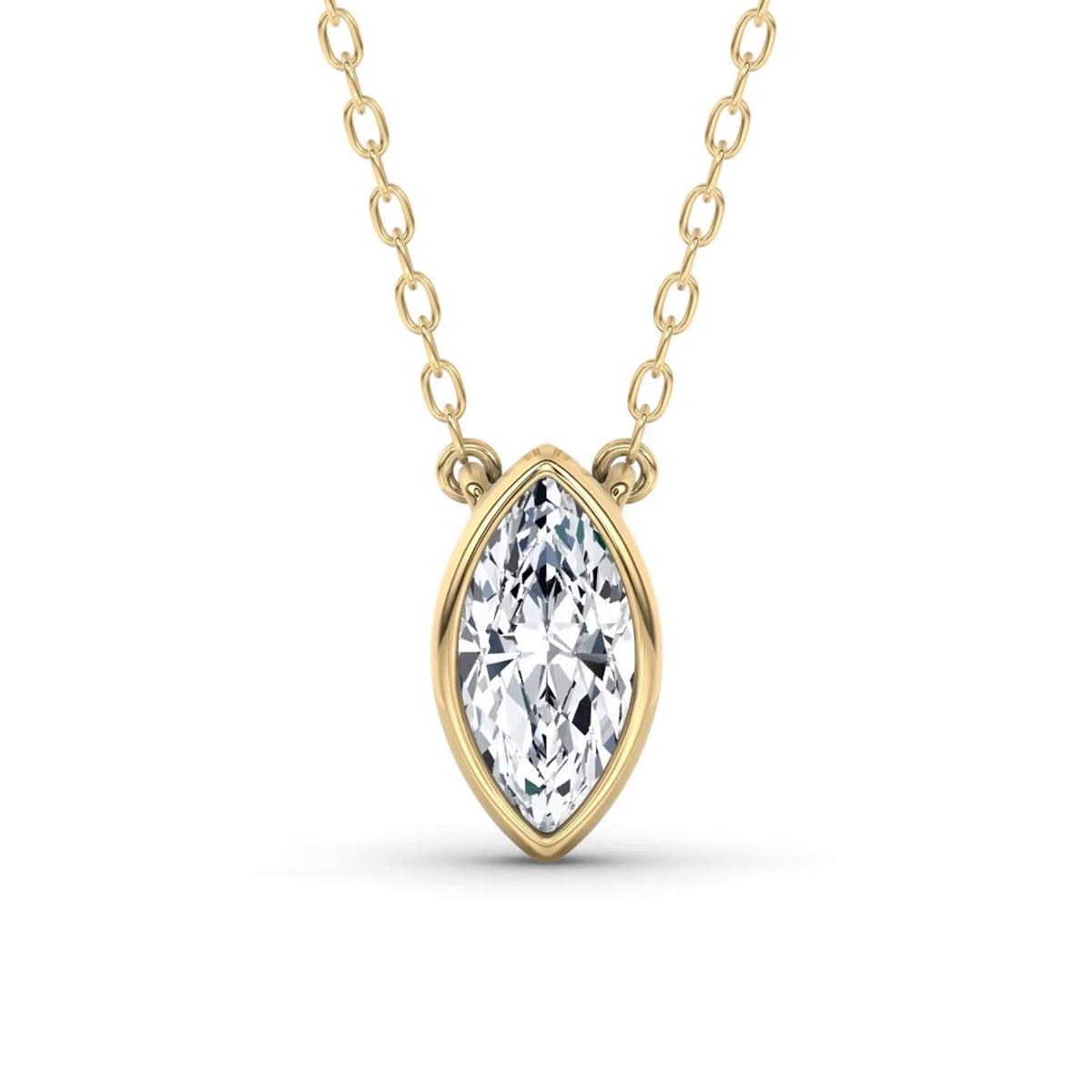 360 degree view of Maravina Bezel Lab Pendant by Christian Siriano