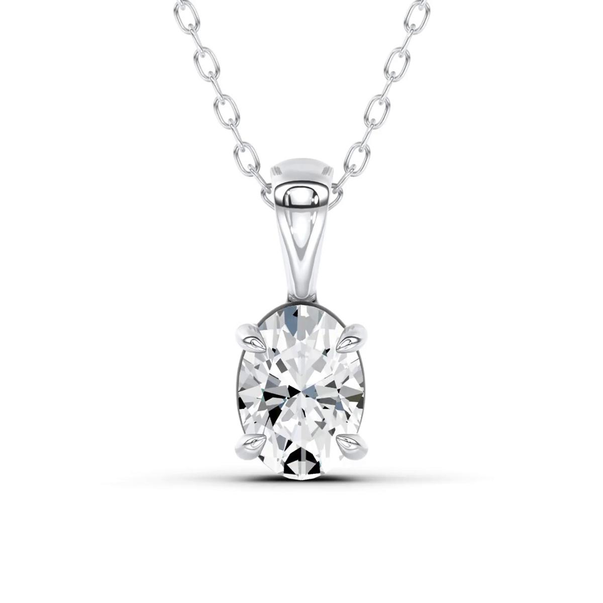 360 degree view of Midnight Halo Oval Lab Pendant (1 ct. tw.) by Christian Siriano