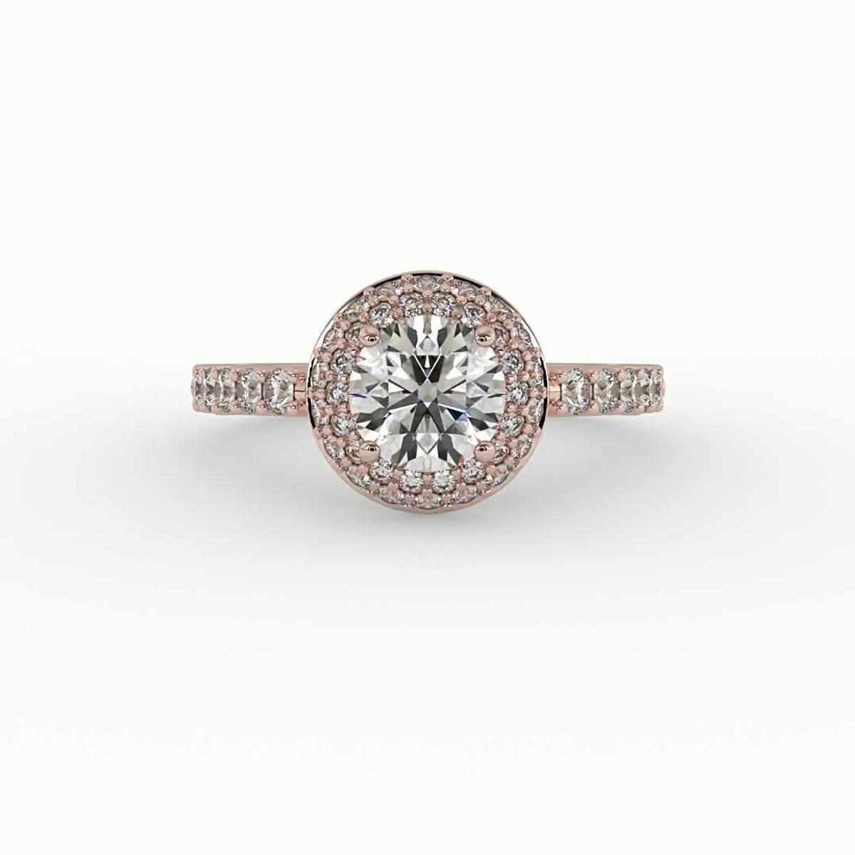 360 degree view of Leia Double Halo Engagement Ring