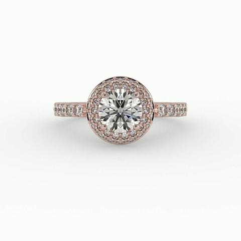 360 degree view of Leia Double Halo Engagement Ring