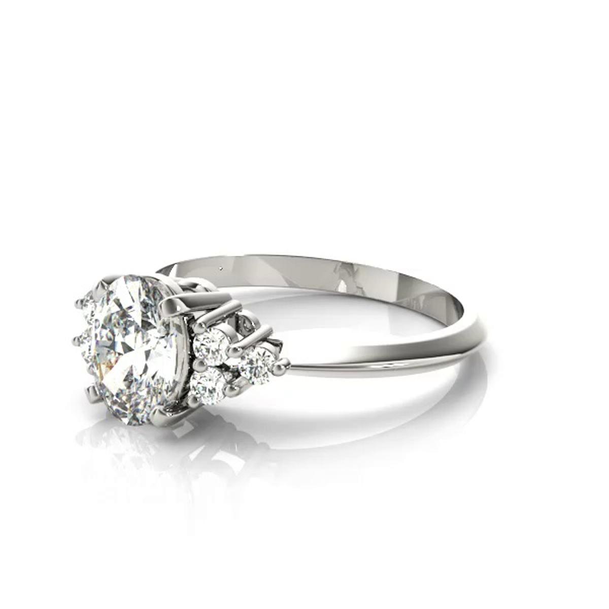 360 degree view of Montana Oval & Diamond Cluster Engagement Ring