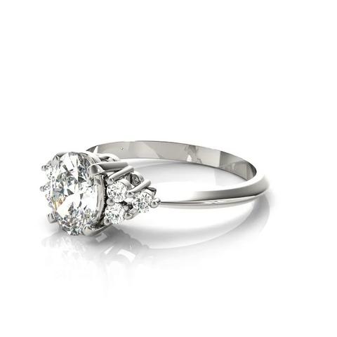 360 degree view of Montana Oval & Diamond Cluster Engagement Ring