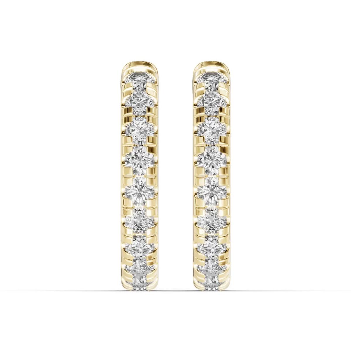 360 degree view of Diamond Hoop Earrings (15mm)
