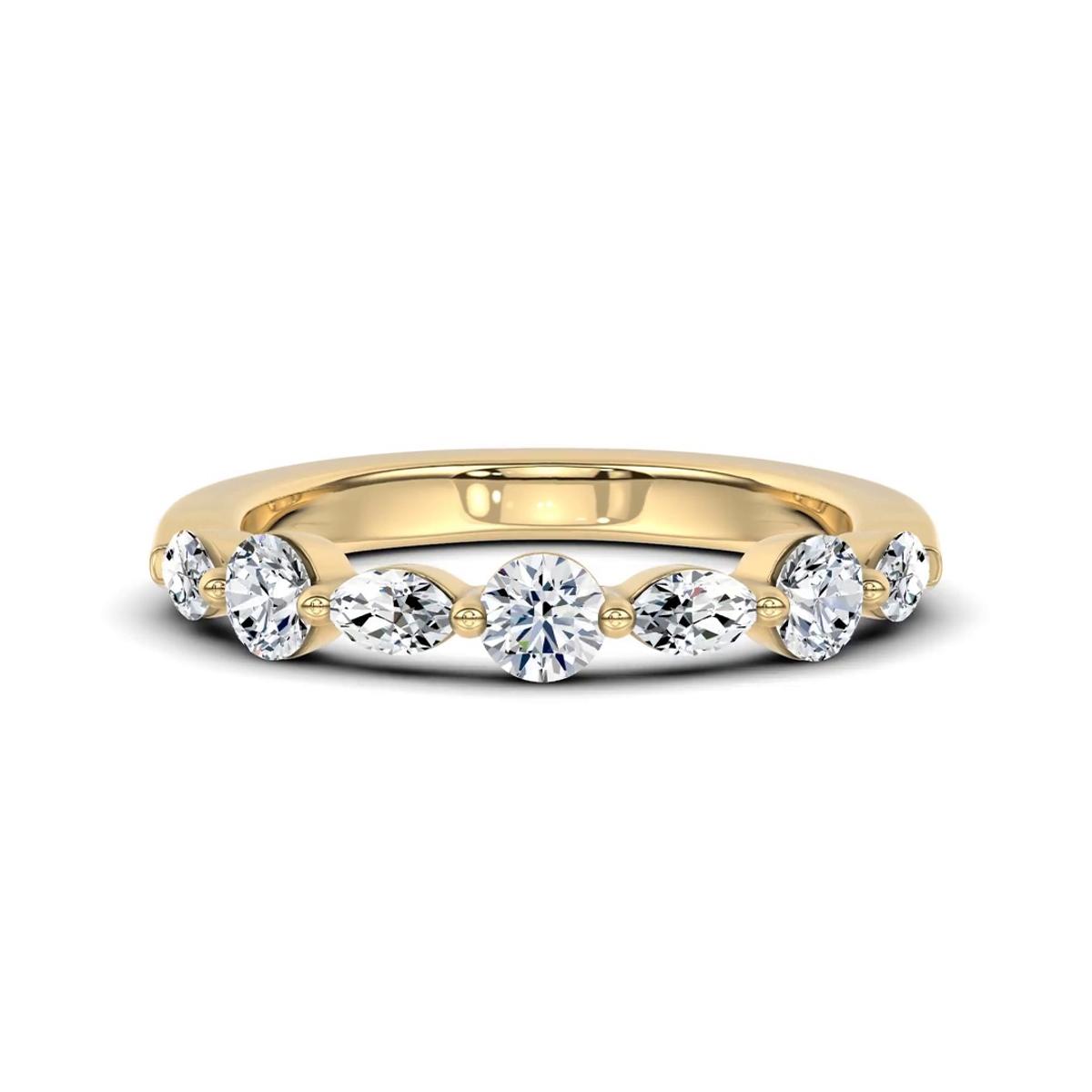 360 degree view of Alternating Marquise Lab Diamond Band