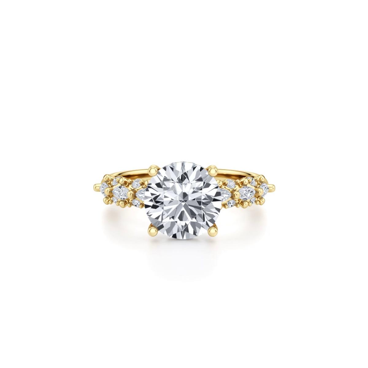360 degree view of Alira Marquise Hidden Halo Lab Diamond Engagement Ring