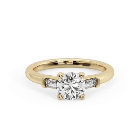 360 degree view of Anne Three-Stone Baguette Engagement Ring