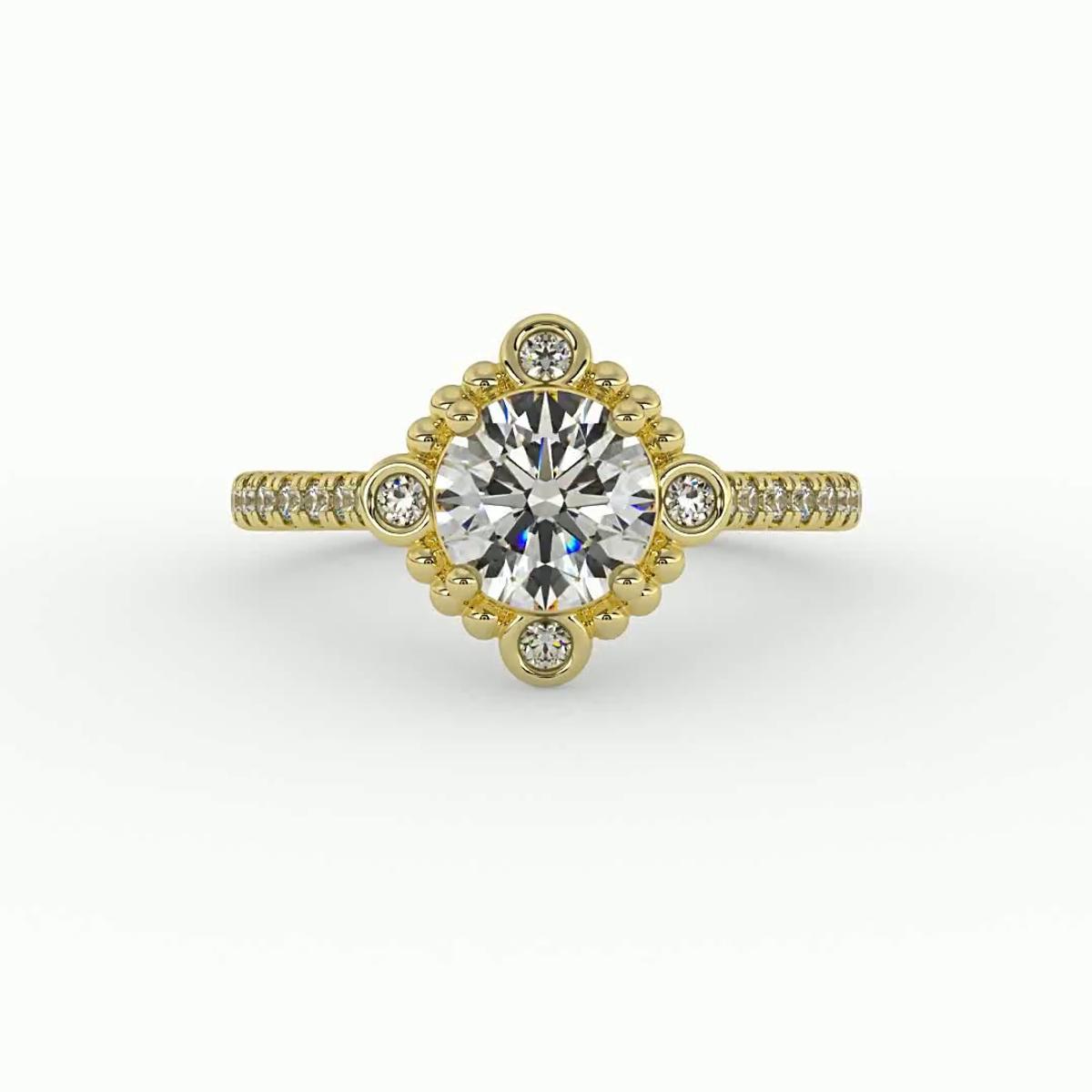 360 degree view of Thea Bubble Halo Engagement Ring