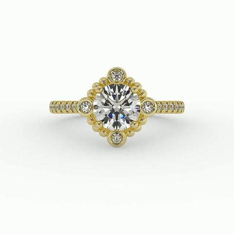 360 degree view of Thea Bubble Halo Engagement Ring