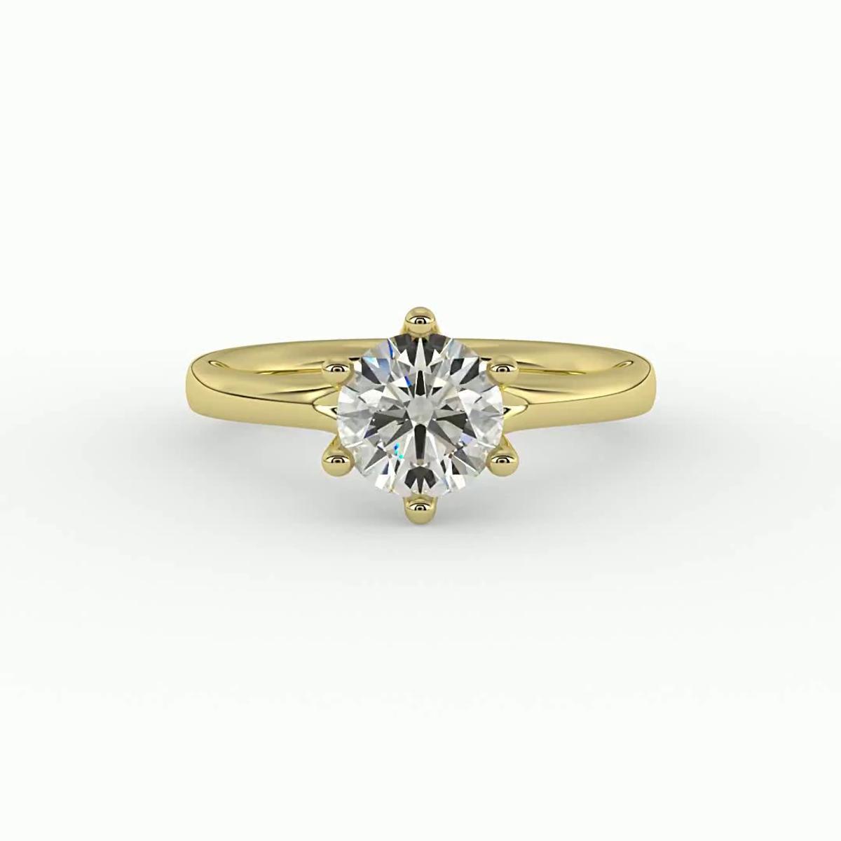 360 degree view of Kaylee 6 Prong Tapered Engagement Ring