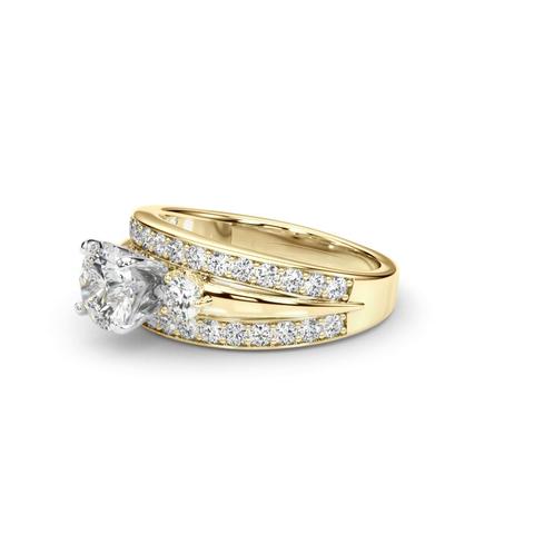 360 degree view of Zelma 2 Row Diamond Engagement Ring