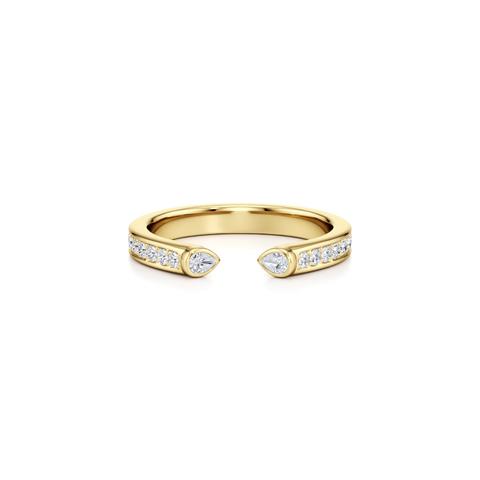 360 degree view of Lucera Bezel Pavé Lab Diamond Open Band